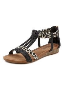 Lascana Damen Sandale "Sommerschuh, Sandalette", Gr. 42, schwarz, Obermaterial: 50% Lederimitat, 50% Textilmaterial. Futter: 100% Lederimitat.