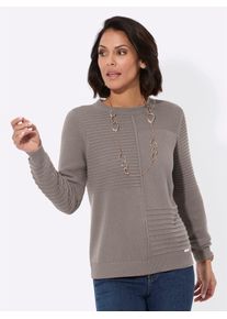 Casual Looks Damen Strickpullover "Pullover", grau, Gr. 40, unifarben, 50% Baumwolle, 50% Polyacryl, Pullover