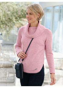 Casual Looks Damen Rollkragenpullover "Rollkragenpullover", rosa, Gr. 36, meliert, 76% Polyester, 20% Polyacryl, 4% Polyamid, Pullover