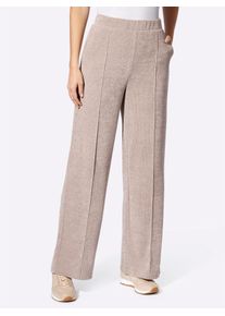 Heine Damen Jerseyhose, beige, Gr. 44, unifarben, 70% Viskose, 25% Polyamid, 5% Elasthan, Hosen