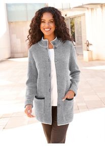 Casual Looks Damen Strickjacke, beige, Gr. 40, meliert, 51% Baumwolle, 49% Polyacryl, Strickjacken