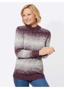 Classic Basics Damen Strickpullover "Pullover"violett, burgund, geringelt, Gr. 40, gemustert, gestreift, mehrfarbig, 100% Polyacryl, Pullover