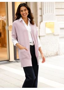 Inspirationen Damen Longstrickjacke, lila, Gr. 36, meliert, 100% Baumwolle, Strickjacken