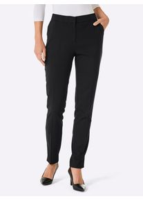 Damen Bügelfaltenhose, schwarz, Gr. 38, CREATION L PREMIUM, unifarben, 47% Modal, 35% Polyester, 16% Viskose, 2% Elasthan, Hosen