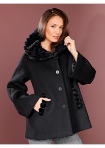 Damen Wolljacke, schwarz, Gr. 36, CREATION L PREMIUM, unifarben, 100% Wolle, Jacken