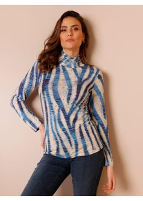 Damen Rollkragenshirt "Modal-Shirt", beige, Gr. 38, CREATION L PREMIUM, gemustert, mehrfarbig, bedruckt, 95% Modal, 5% Elasthan, Shirts