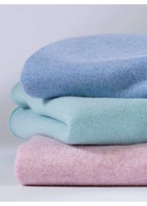 Inspirationen Damen Kurzarmpullover "Feinstrick-Pullover", blau, Gr. 36, meliert, gemustert, 70% Wolle, 30% Kaschmir, Pullover