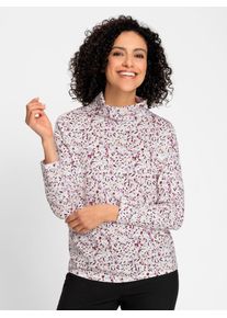 Inspirationen Damen Rollkragenshirt "Druck-Shirt", lila, Gr. 40, gemustert, mehrfarbig, bedruckt, geblümt, 50% Baumwolle, 50% Modal, Shirts