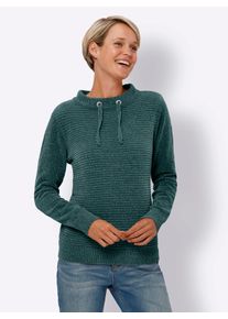 Classic Basics Damen Strickpullover "Langarm-Pullover", grün, Gr. 38, unifarben, 100% Polyester, Pullover