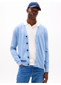 Tommy Hilfiger Herren Strickjacke "ESSENTIAL COTTON CARDIGAN"brisk blau, casual, Gr. XXL, Strick, Obermaterial: 100% Baumwolle, Strickjacken