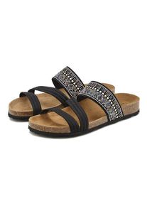 Lascana Pantolette 'Mule, Sandale, offener Schuh, Sommerschuh,' schwarz Gr. 37 für Damen. Mit Glitzersteine