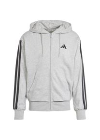 Adidas 3 Streifen Kapuzenjacke Herren - grau - Gr. L - Baumwolle/Polyester/Viskose