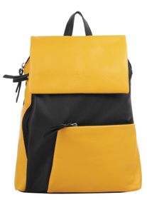 CLUTY Cityrucksack, gelb, Rindsleder, Leder, klassisch, Rucksäcke, echt Leder, Made in Italy