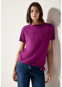 Cecil Damen T-Shirtanemone pink, casual, Gr. M, unifarben, Sweatware, Obermaterial: 50% Polyester, 48% Baumwolle, 2% Elasthan, Shirts, mit Struktur