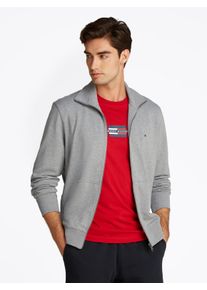 Tommy Hilfiger Herren Sweatjacke "ESSENTIAL TERRY ZT STAND COLLAR", grau, casual, Gr. XXL, Sweatware, Obermaterial: 100% Baumwolle, Sweatjacken