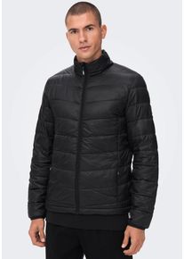 Only & Sons ONLY & SONS Herren Steppjacke "ONSCARVEN QUILTED PUFFER OTW NOOS", schwarz, Gr. S, unifarben, Web, Obermaterial: 100% Polyester, Jacken