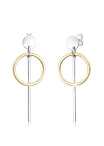 Elli Damen Paar Ohrhänger "Hänger Plättchen Kreis Basic 925 Silber", OneSize, ohne Stein, Silber 925 (Sterlingsilber), bunt, Silber 925
