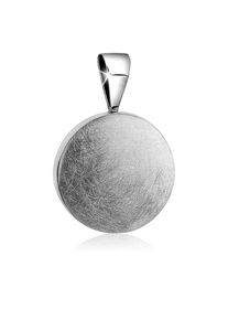 NENALINA Damen Ketten-Anhänger "Kreis Plättchen Rund Trend gebürstet 925 Silber", OneSize, ohne Stein, Silber 925 (Sterlingsilber), silber, Silber
