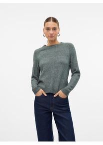 Véro Moda VERO MODA Damen Rundhalspullover "VMFILUCA LS O-NECK PULLOVER GA NOOS", grün, modisch, Gr. L, meliert, Strick, Obermaterial: 52% Polyester, 40%