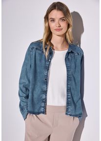 Street One Damen Jeansblusesoft mid indigo, casual, Gr. 42, Denim/Jeans, Obermaterial: 83% Lyocell, 16% Polyester, 1% Elasthan, Blusen, mit Nieten