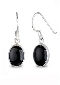 Elli Damen Paar Ohrhänger "Onyx Edelstein 925 Sterling Silber", OneSize,mit Steinen, Silber 925 (Sterlingsilber), schwarz, Silber 925