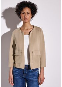 Street One Damen Cardigan, beige, casual, Gr. 44, unifarben, Stoff, 46% Modal, 46% Polyester, 8% Elasthan, Strickjacken, mit 3/4 Ärmeln