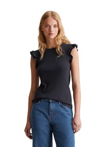 Marc O'Polo Damen T-Shirt "aus modernem Ribbjersey", blau, Gr. XXL, MARC O'POLO DENIM, unifarben, Obermaterial: 59% Baumwolle, 38% Modal, 3% Elasthan, Shirts