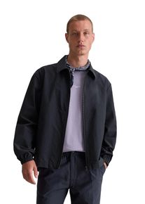 Marc O'Polo Herren Outdoorjacke "aus strukturiertem Bio-Baumwoll-Mix", blau, Gr. XL, MARC O'POLO DENIM, unifarben, Obermaterial: 80% Baumwolle, 20% Polyamid,