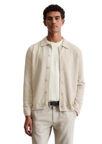 Marc O'Polo MARC O'POLO Herren Cardigan "mit feiner Piqué-Struktur", grau, casual, Gr. XXL, unifarben, Obermaterial: 100% Baumwolle, Strickjacken