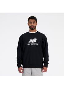New Balance Herren Sweatshirt "Sport Essentials French Terry Logo Crew", schwarz, sportlich, Gr. S, Obermaterial: 60% Baumwolle, 40% Polyester,