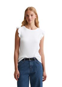 Marc O'Polo Damen T-Shirt "aus modernem Ribbjersey", weiß, Gr. XXS, MARC O'POLO DENIM, unifarben, Obermaterial: 59% Baumwolle, 38% Modal, 3% Elasthan, Shirts