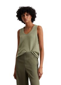 Marc O'Polo MARC O'POLO Damen V-Ausschnitt-Pullover "aus Heavy-Weight-Organic-Cotton"smooth sage, casual, Gr. XXL, unifarben, Obermaterial: 100% Baumwolle,