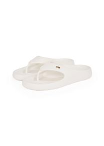Tommy Hilfiger Damen Zehentrenner "TH COMFORT BEACH SANDAL", Gr. 35, weiß, Synthetik, modisch, Schuhe, Dianette, Sommerschuh, Bequemschuh mit kleiner