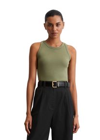 Marc O'Polo MARC O'POLO Damen T-Shirt "aus Organic-Cotton-Rib-Jersey"forest moss, casual, Gr. XXL, unifarben, Obermaterial: 100% Baumwolle, Shirts