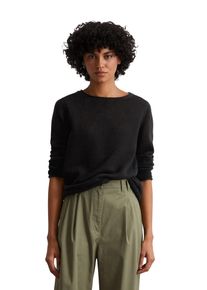 Marc O'Polo MARC O'POLO Damen Rundhalspullover "aus softem Baumwoll-Garn", schwarz, casual, Gr. M, unifarben, Obermaterial: 100% Baumwolle, Pullover