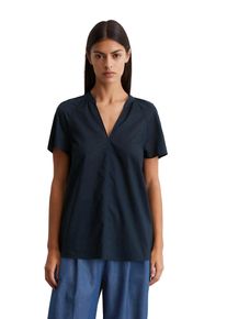 Marc O'Polo MARC O'POLO Damen Kurzarmbluse "aus leichtem Baumwolle-Voile", blau, Basic, Gr. 34, unifarben, Obermaterial: 100% Baumwolle, Blusen