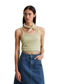 Marc O'Polo Damen T-Shirt "aus gerippter Bio-Baumwolle", grün, casual, Gr. XXL, MARC O'POLO DENIM, unifarben, Obermaterial: 100% Baumwolle, Shirts