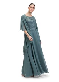 Vera Mont Damen Multifunktionstuch "Vera Mont Chiffonstola mit Volant", grün, festlich, Gr. M, Chiffon, Polyester, Modetücher, Nahtführung