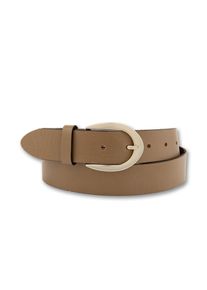 Bernd Götz BERND GÖTZ Damen Ledergürtel, braun, casual, Gr. 105, unifarben mit Farbeinsatz, Rindsleder, Gürtel, mit goldener Schließe