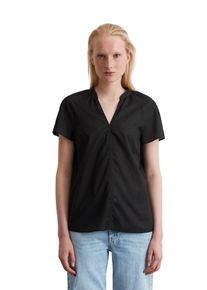 Marc O'Polo MARC O'POLO Damen Kurzarmbluse "aus leichtem Baumwolle-Voile", schwarz, Basic, Gr. 34, unifarben, Obermaterial: 100% Baumwolle, Blusen