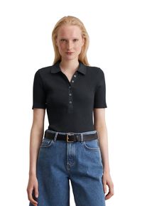 Marc O'Polo MARC O'POLO Damen Poloshirt "aus Stretch-Jersey", blau, casual, Gr. XS, unifarben, Obermaterial: 97% Baumwolle, 3% Elasthan, Shirts