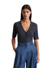 Marc O'Polo MARC O'POLO Damen T-Shirt "aus softem Modal-Organic-Cotton-Mix", blau, Basic, Gr. M, unifarben, Obermaterial: 50% Modal, 50% Baumwolle, Shirts