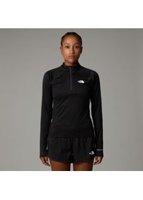 The North Face Damen Fleeceshirt "Sunriser Langarm-Top mit 1/4-langem RV für Damen", schwarz, sportlich, Gr. L, Obermaterial: 100% Polyester, Shirts