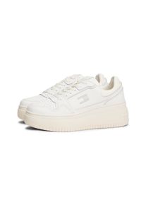 Tommy Jeans Damen Keilsneaker "TJW RETRO BASKET FLATFORM", Gr. 35ecru, ivory, Leder, Lederimitat, sportlich, Schuhe, Keilabsatz, Plateau,