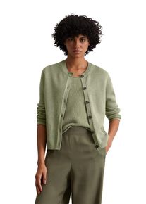 Marc O'Polo MARC O'POLO Damen Cardigan "aus Heavy-Weight-Organic-Cotton"smooth sage, casual, Gr. S, unifarben, Obermaterial: 100% Baumwolle, Strickjacken