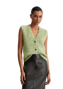 Marc O'Polo MARC O'POLO Damen Strickweste "aus flauschigem Baumwollgarn"smooth sage, casual, Gr. S, unifarben, Obermaterial: 100% Baumwolle, Westen