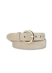Bernd Götz BERND GÖTZ Damen Ledergürtel, beige, casual,modisch, Gr. 100, unifarben mit Farbeinsatz, Rindsleder, Gürtel, mit goldener Dornschließe