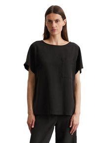 Marc O'Polo MARC O'POLO Damen Kurzarmbluse "aus TENCEL Lyocell", schwarz, elegant, Gr. 38, unifarben, Obermaterial: 100% Lyocell, Blusen