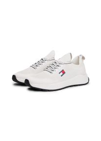Tommy Jeans Herren Slip-On Sneaker "TJM RUNNER KNITTED", Gr. 41, beige, Textil, unifarben, kontrastfarbene Details, sportlich, Schuhe, Slipper,