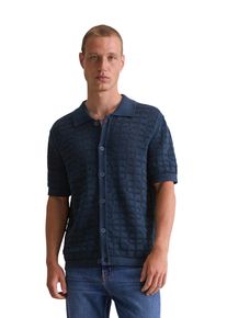 Marc O'Polo Herren Kurzarmhemd "aus reiner Bio-Baumwolle", blau, Gr. L, MARC O'POLO DENIM, unifarben, Obermaterial: 100% Baumwolle, Hemden